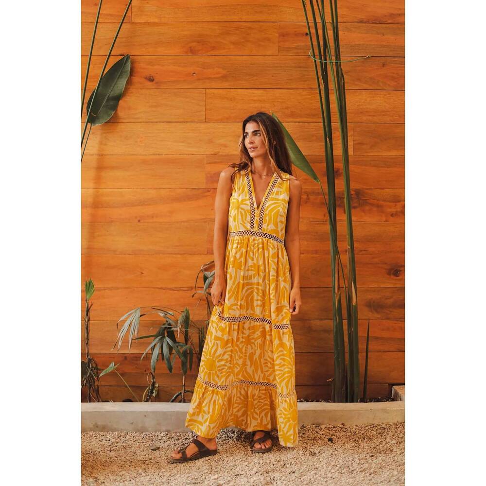 NEW Z&L EUROPE shining tropico maxi dress in orange